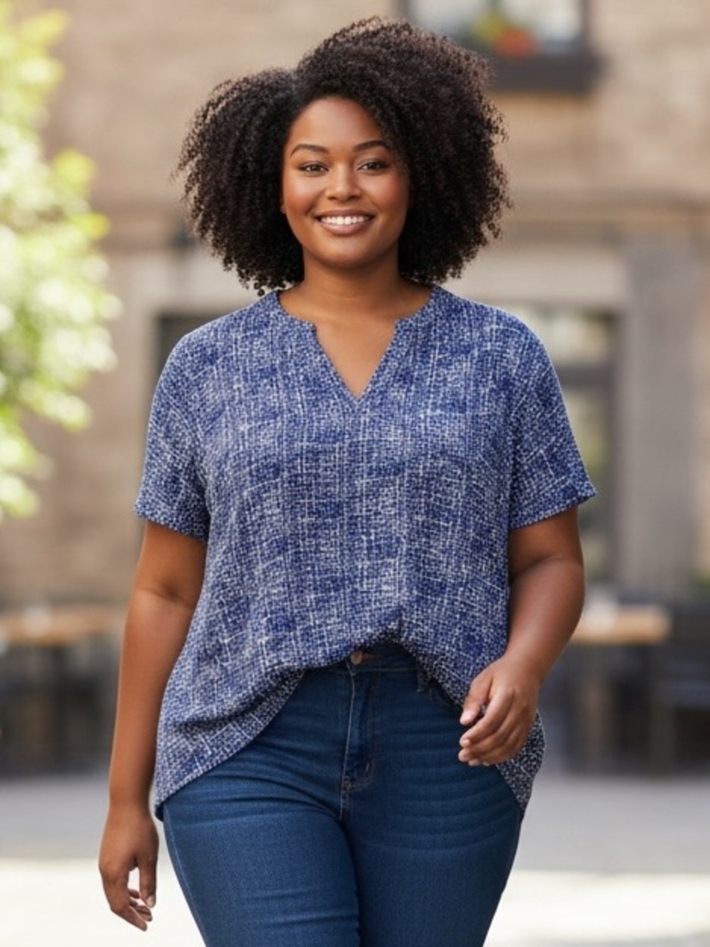 BLOOMCHIC Women’s 28 Blue Top